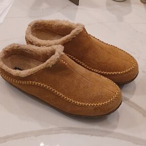 Sorel Men's Tan Suede Slip On Loafers Slippers SZ 12